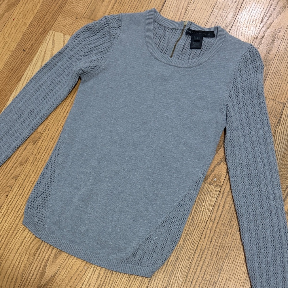 Marc Jacobs Gray Scoop Neck Knit Sweater